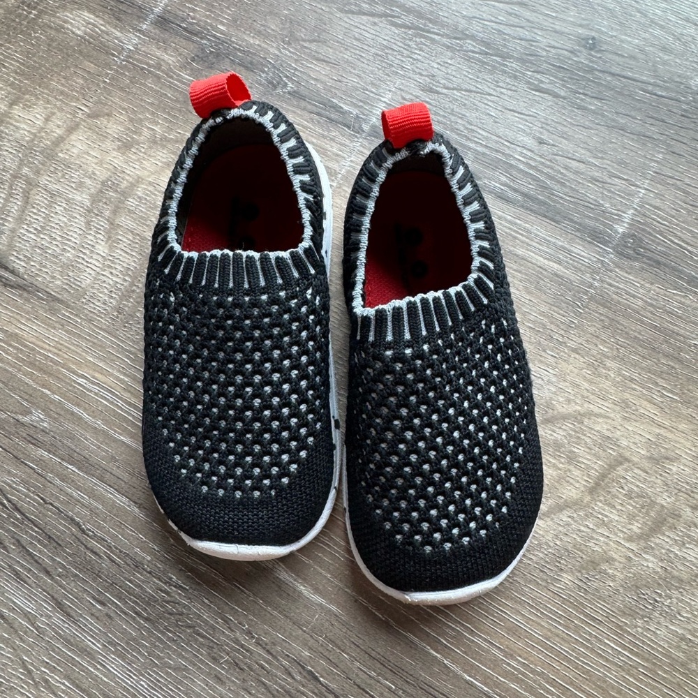 See Kai Run Black Slip-On First Walker Shoes